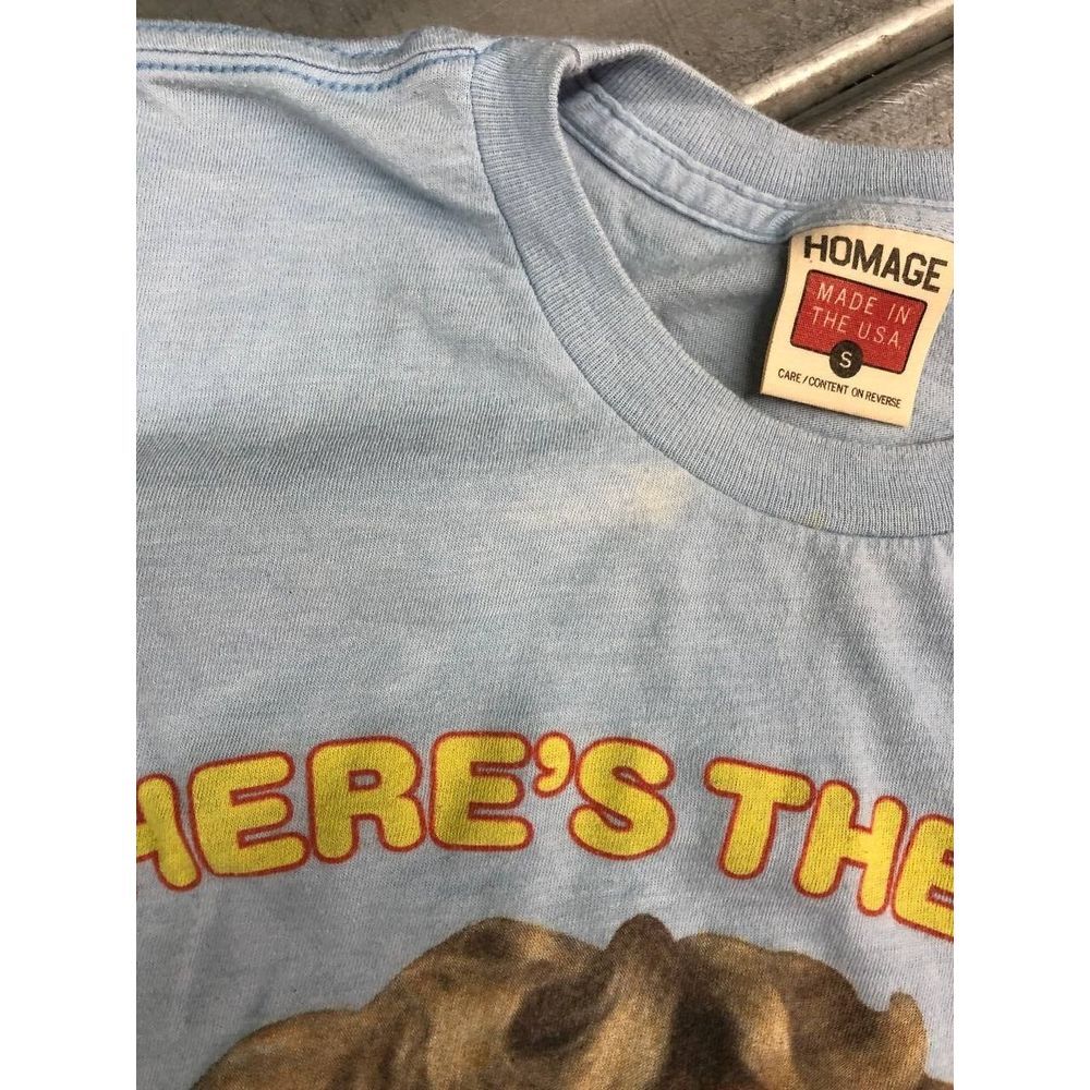 Homage‎ Where's The Beef Clara Peller Shirt Size Small Light Blue Wendy - Picture 8 of 8